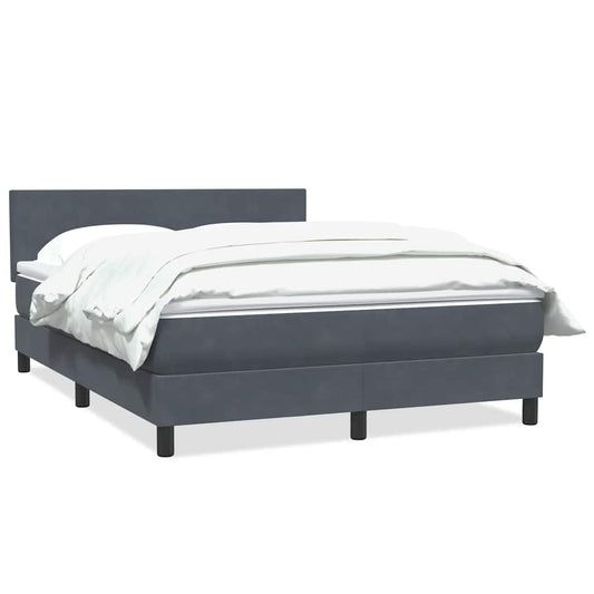 Box Spring Postel S Matrací Samet Tmavě Šedá
