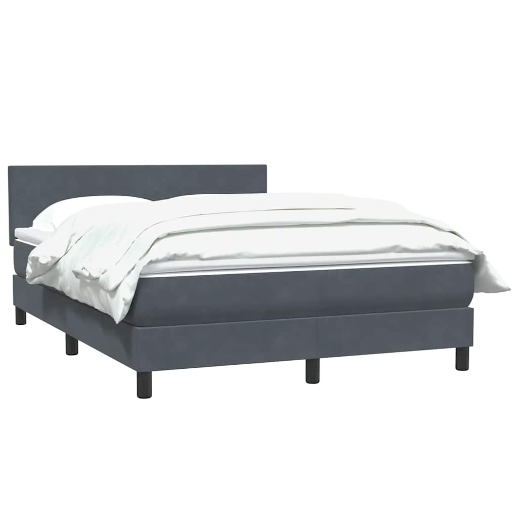 Box Spring Postel S Matrací Samet Tmavě Šedá