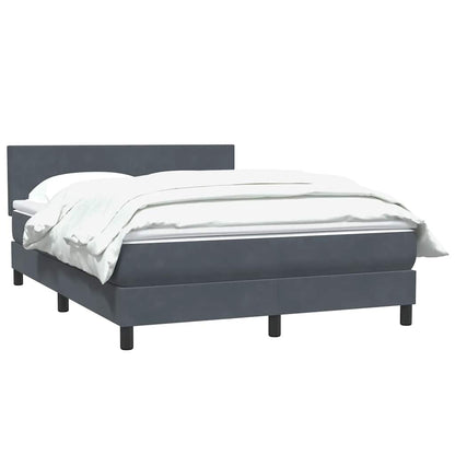 Box Spring Postel S Matrací Samet Tmavě Šedá
