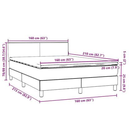 Box Spring Postel S Matrací Samet Tmavě Šedá