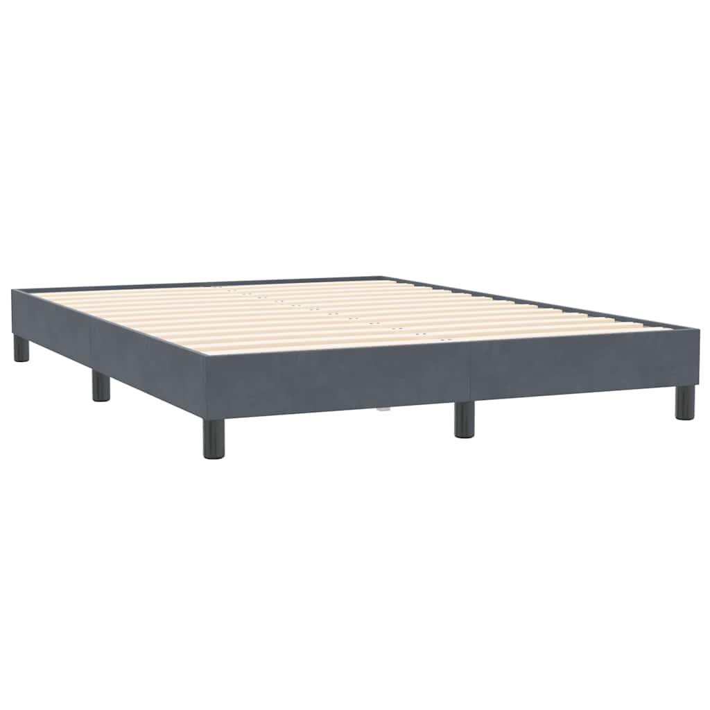 Box Spring Postel S Matrací Samet Tmavě Šedá