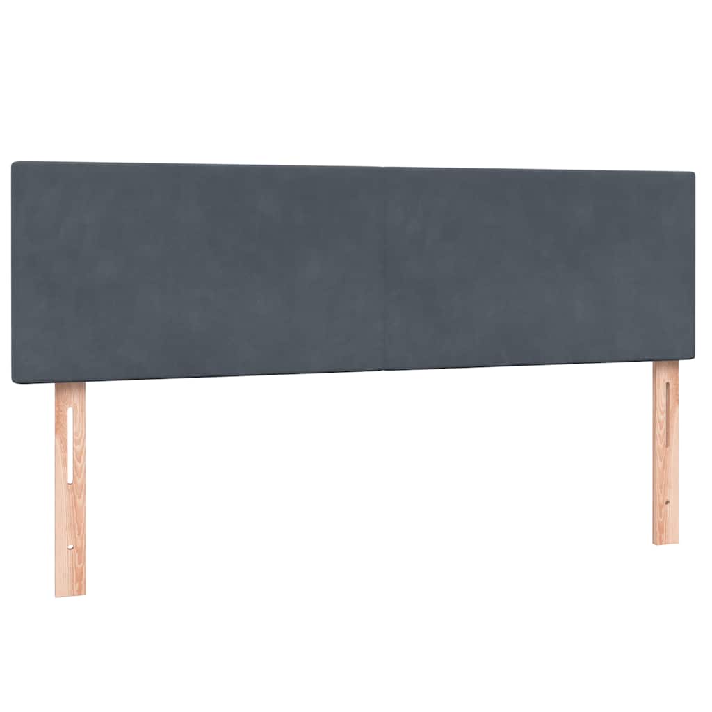 Box Spring Postel S Matrací Samet Tmavě Šedá