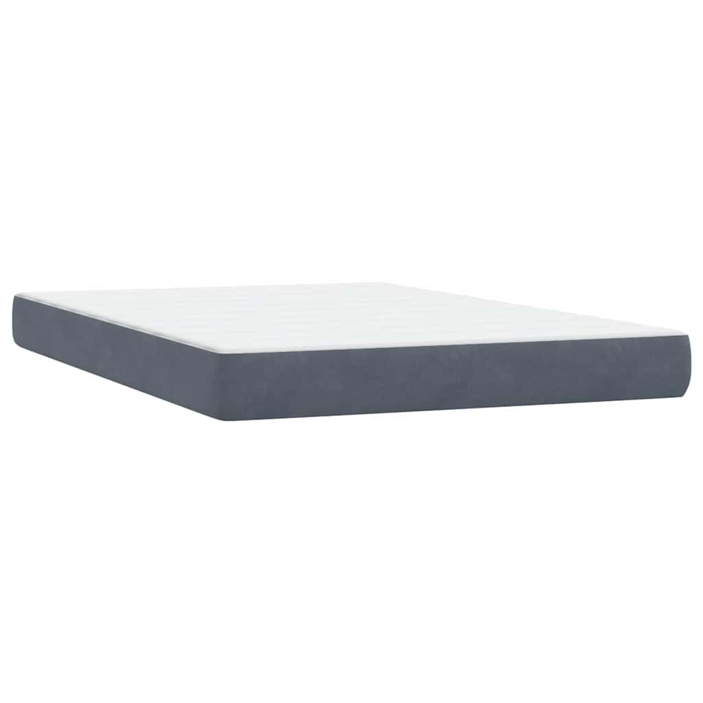 Box Spring Postel S Matrací Samet Tmavě Šedá