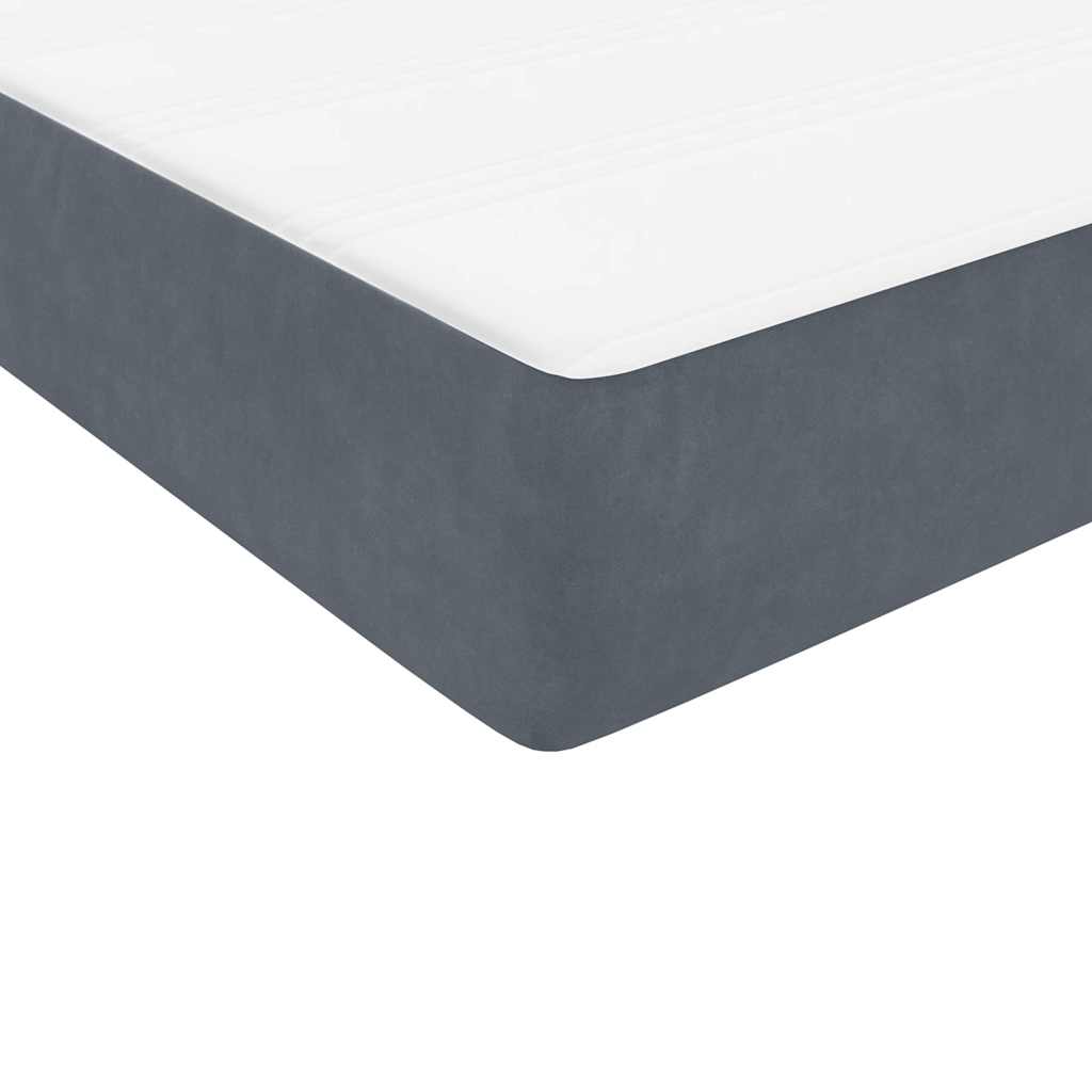 Box Spring Postel S Matrací Samet Tmavě Šedá