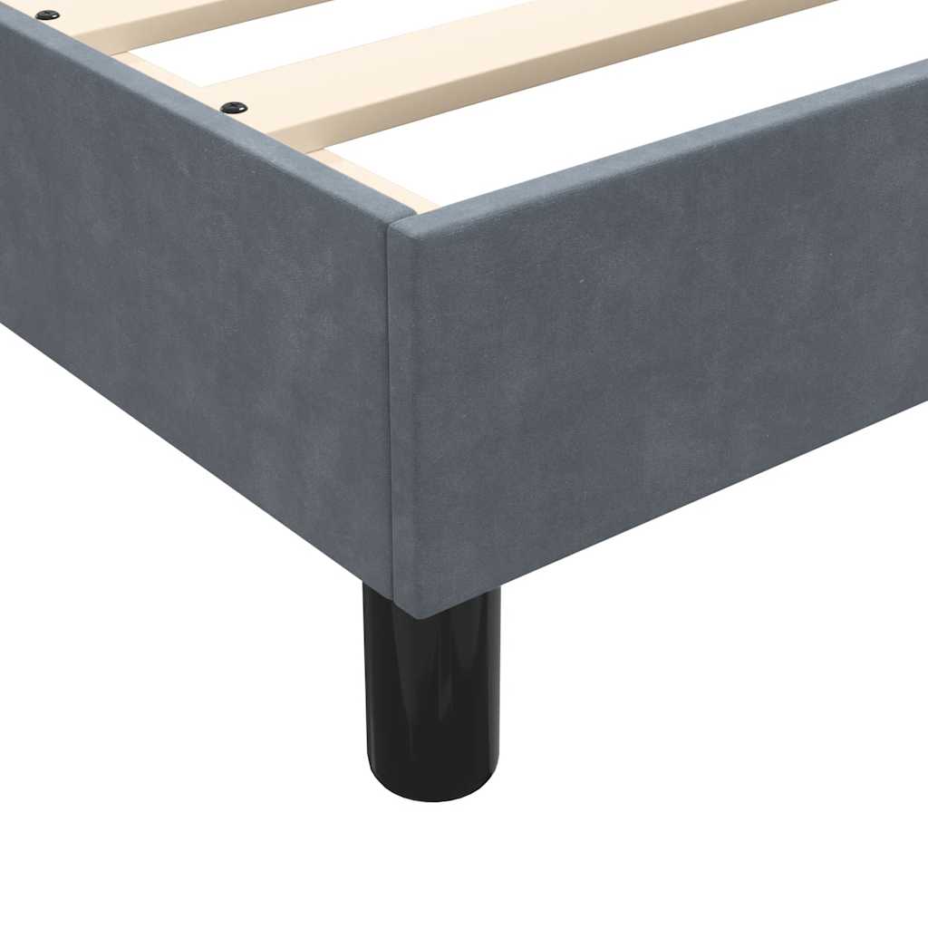 Box Spring Postel S Matrací Samet Tmavě Šedá