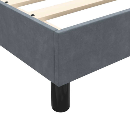 Box Spring Postel S Matrací Samet Tmavě Šedá