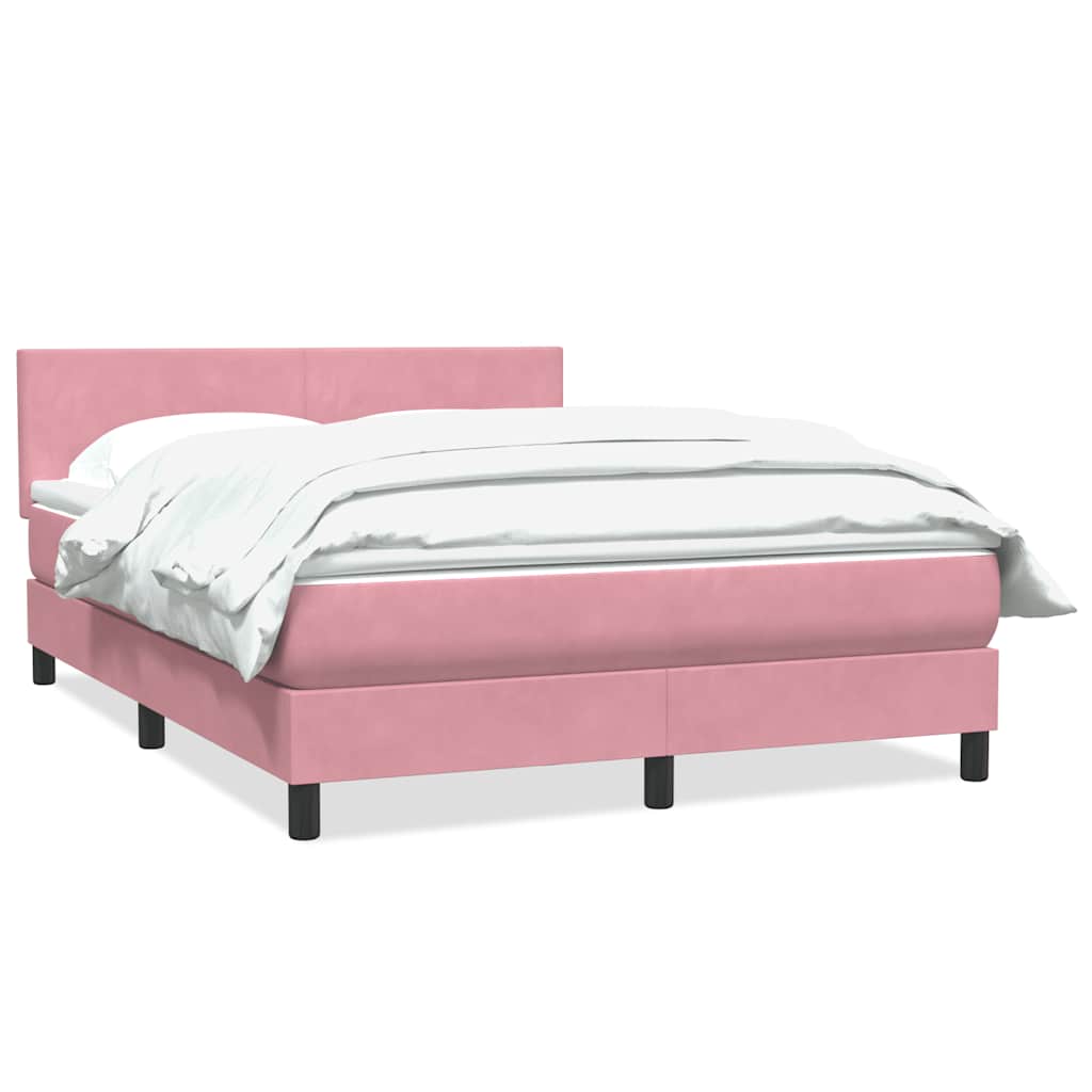 Box Spring Postel S Matrací Růžová 160X210 Cm Samet
