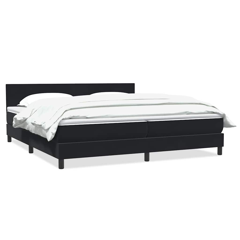 Box Spring Postel S Matrací Černá Samet Černá