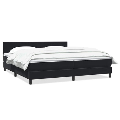 Box Spring Postel S Matrací Černá Samet Černá