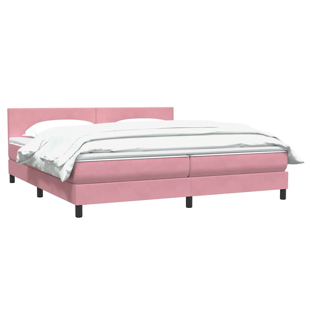 Box Spring Postel S Matrací Růžová 180X210 Cm Samet