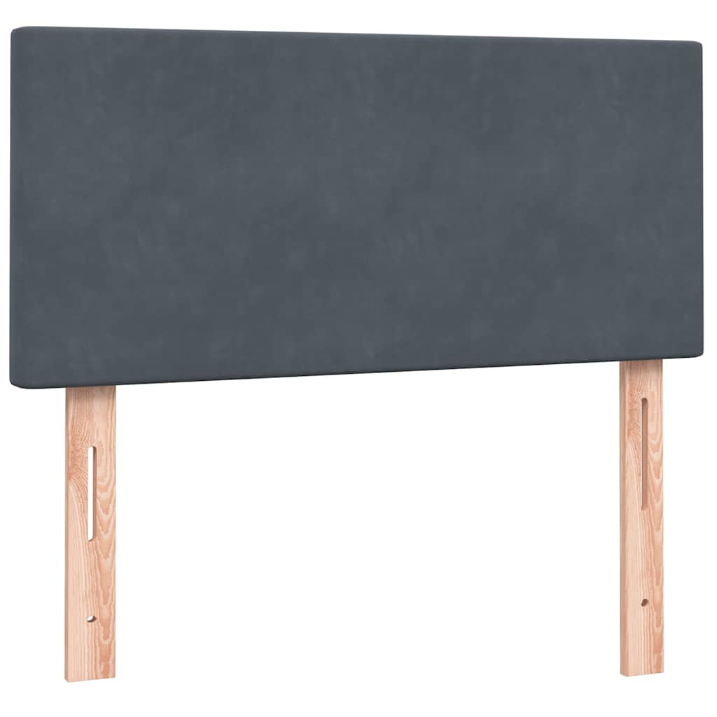 Box Spring Postel S Matrací Samet Tmavě Šedá