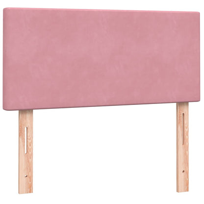 Box Spring Postel S Matrací Růžová 80X220 Cm Samet