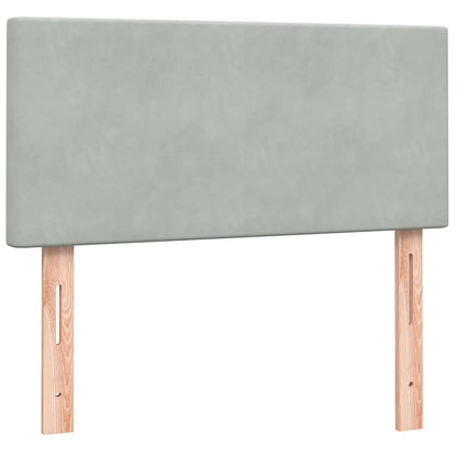 Box Spring Postel S Matrací Samet Světle Šedá
