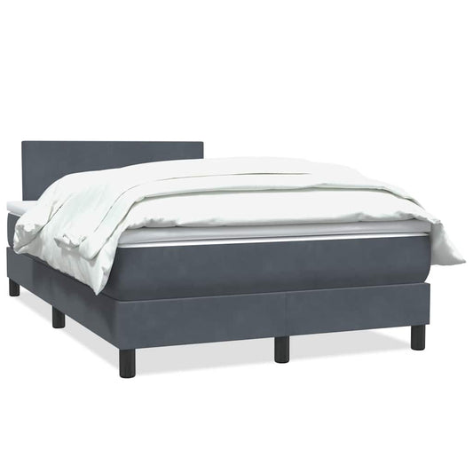 Box Spring Postel S Matrací Samet Tmavě Šedá