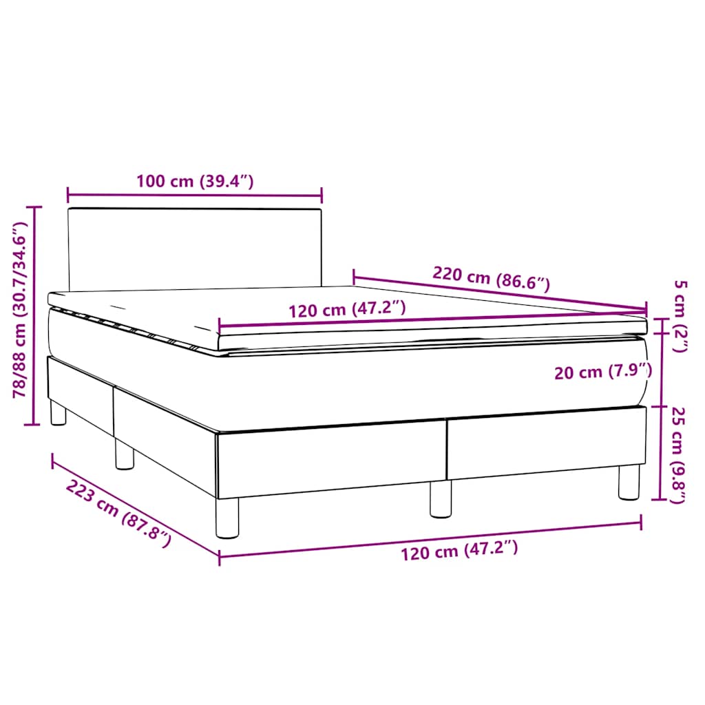 Box Spring Postel S Matrací Samet Tmavě Šedá