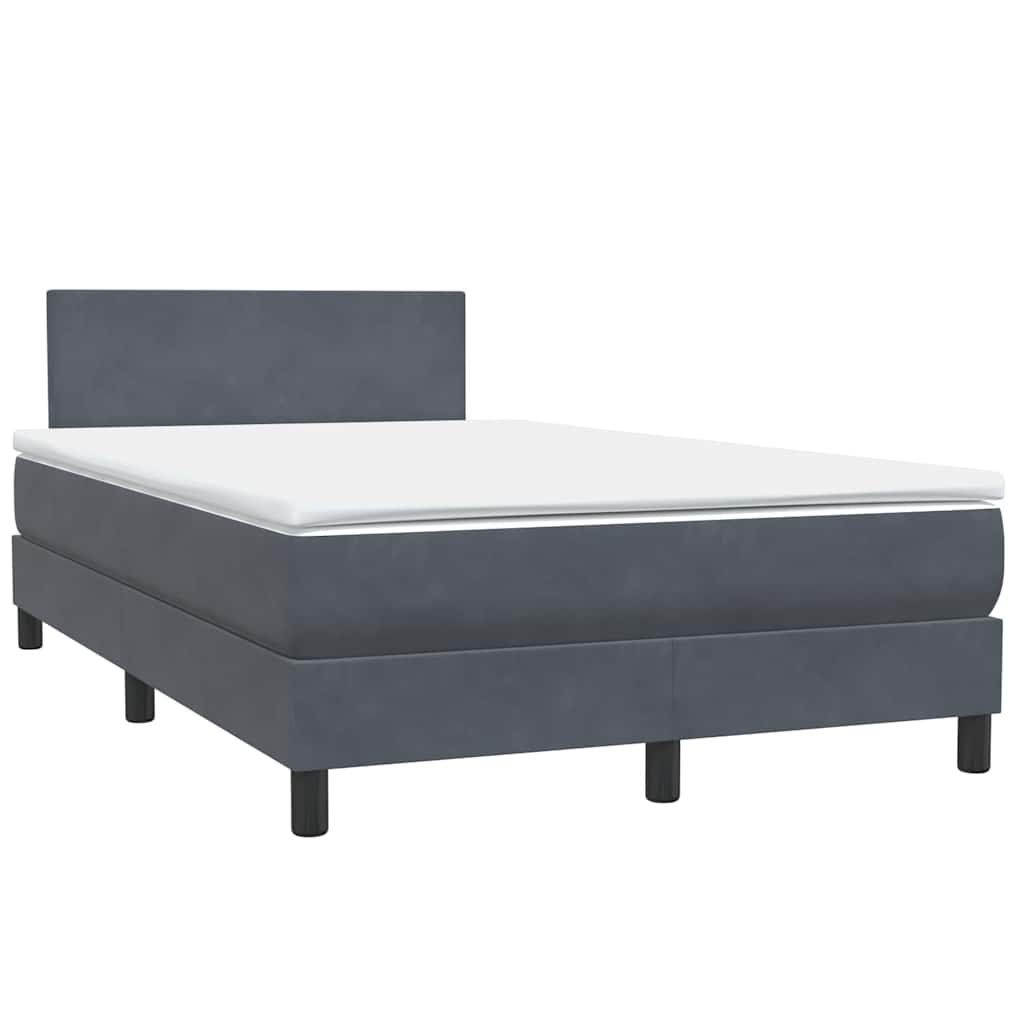 Box Spring Postel S Matrací Samet Tmavě Šedá