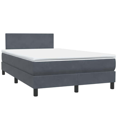 Box Spring Postel S Matrací Samet Tmavě Šedá