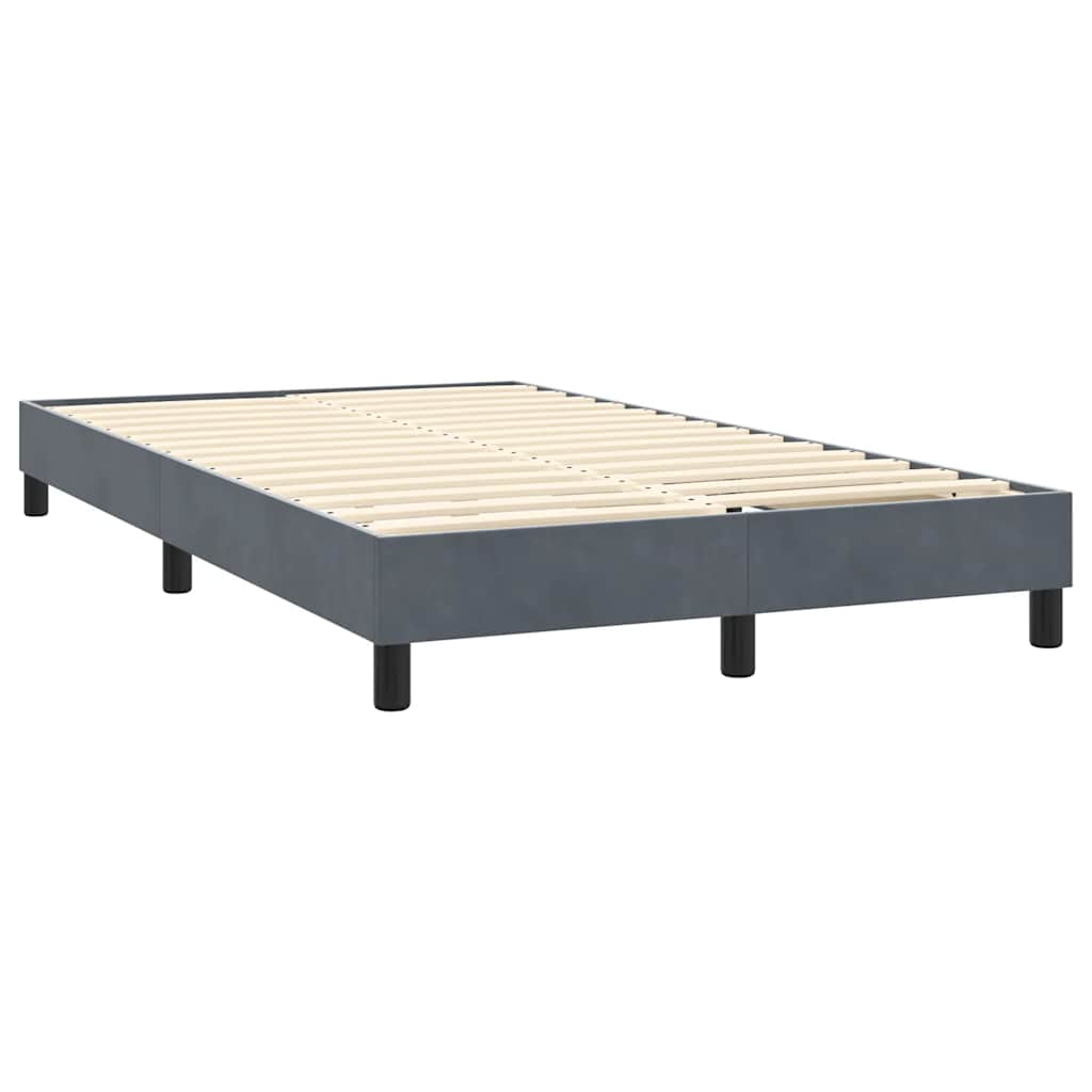 Box Spring Postel S Matrací Samet Tmavě Šedá