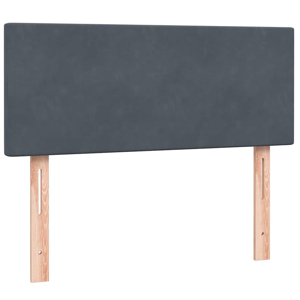 Box Spring Postel S Matrací Samet Tmavě Šedá