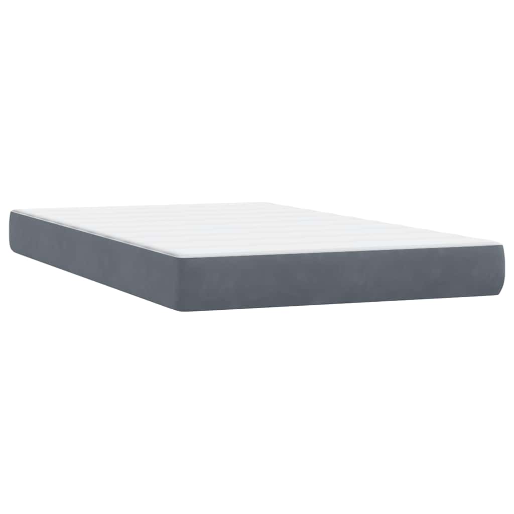 Box Spring Postel S Matrací Samet Tmavě Šedá