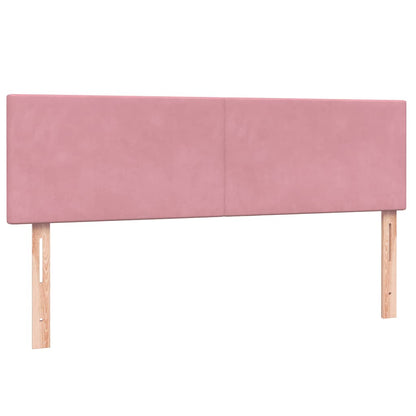 Box Spring Postel S Matrací Růžová 140X220 Cm Samet