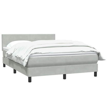 Box Spring Postel S Matrací Samet Světle Šedá