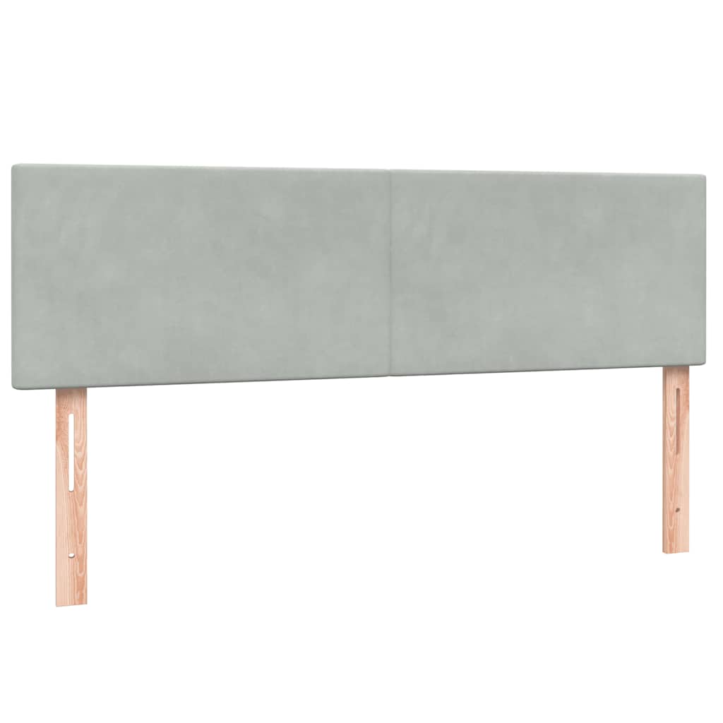 Box Spring Postel S Matrací Samet Světle Šedá