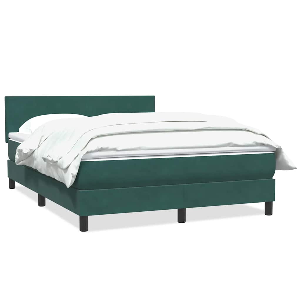 Box Spring Postel S Matrací Tmavě Zelená 160X220 Cm Samet