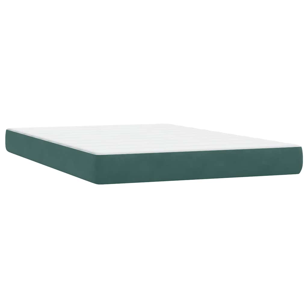 Box Spring Postel S Matrací Tmavě Zelená 160X220 Cm Samet