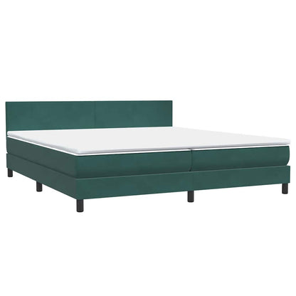 Box Spring Postel S Matrací Tmavě Zelená 180X220 Cm Samet