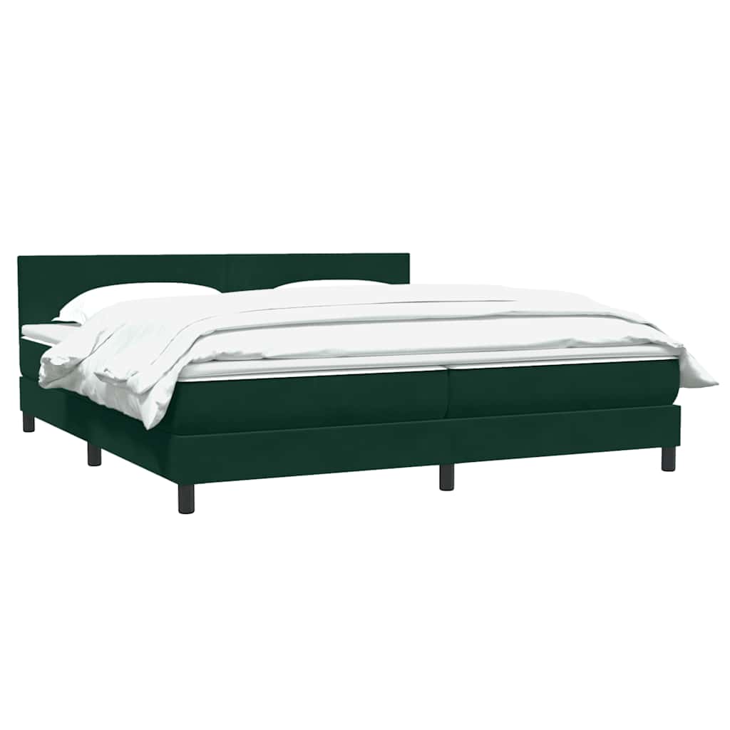 Box Spring Postel S Matrací Tmavě Zelená 180X220 Cm Samet