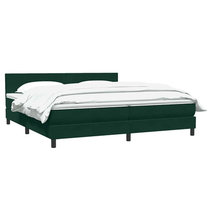 Box Spring Postel S Matrací Tmavě Zelená 180X220 Cm Samet
