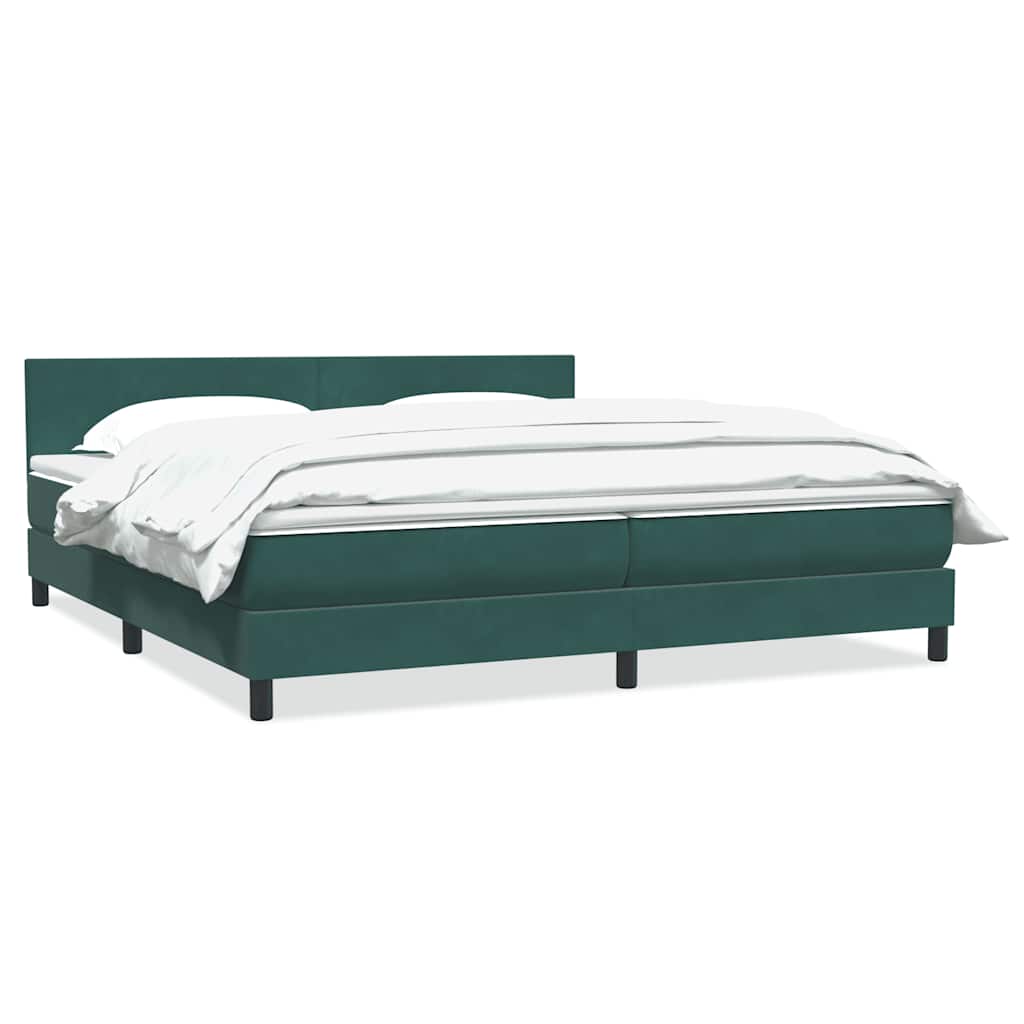 Box Spring Postel S Matrací Tmavě Zelená 180X220 Cm Samet