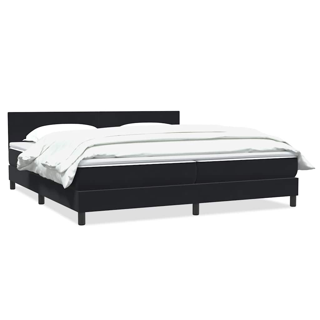 Box Spring Postel S Matrací Černá Samet Černá