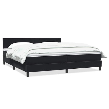 Box Spring Postel S Matrací Černá Samet Černá