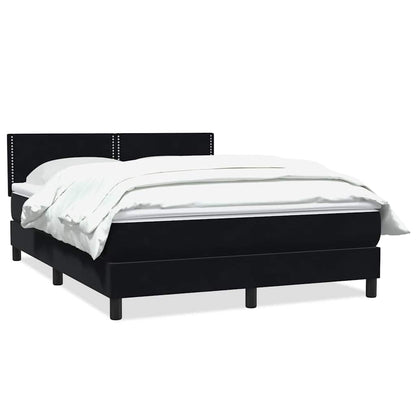 Box Spring Postel S Matrací Černá 160X210 Cm Samet