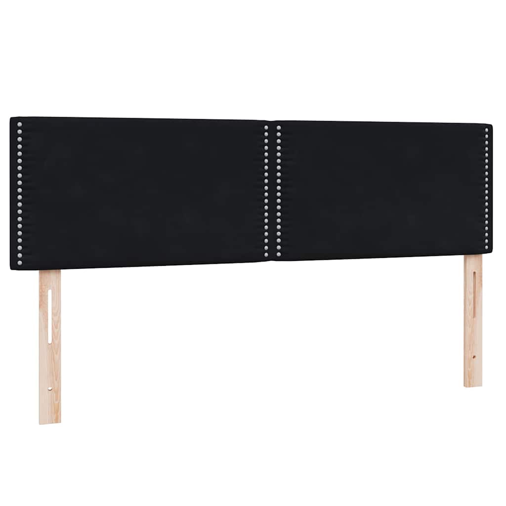 Box Spring Postel S Matrací Černá 160X210 Cm Samet