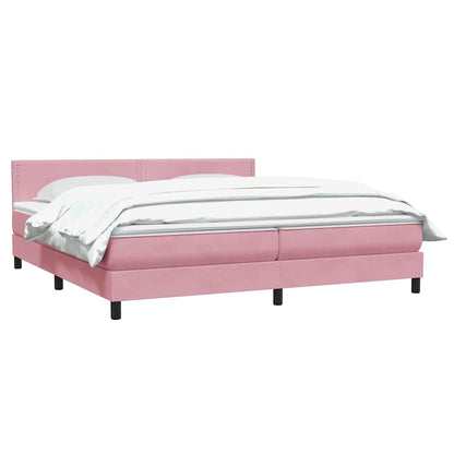 Box Spring Postel S Matrací Růžová 180X210 Cm Samet