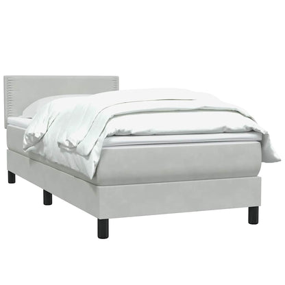 Box Spring Postel S Matrací Světle Šedá 80X220 Cm Samet