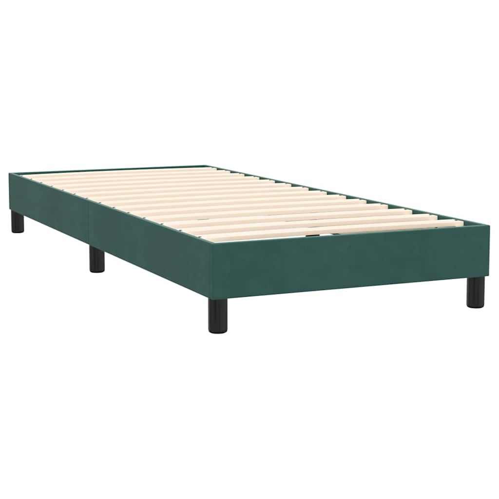 Box Spring Postel S Matrací Tmavě Zelená 80X220 Cm Samet