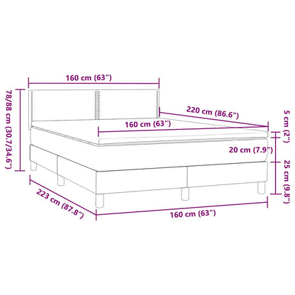 Box Spring Postel S Matrací Růžová 160X220 Cm Samet