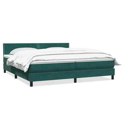 Box Spring Postel S Matrací Tmavě Zelená 180X220 Cm Samet