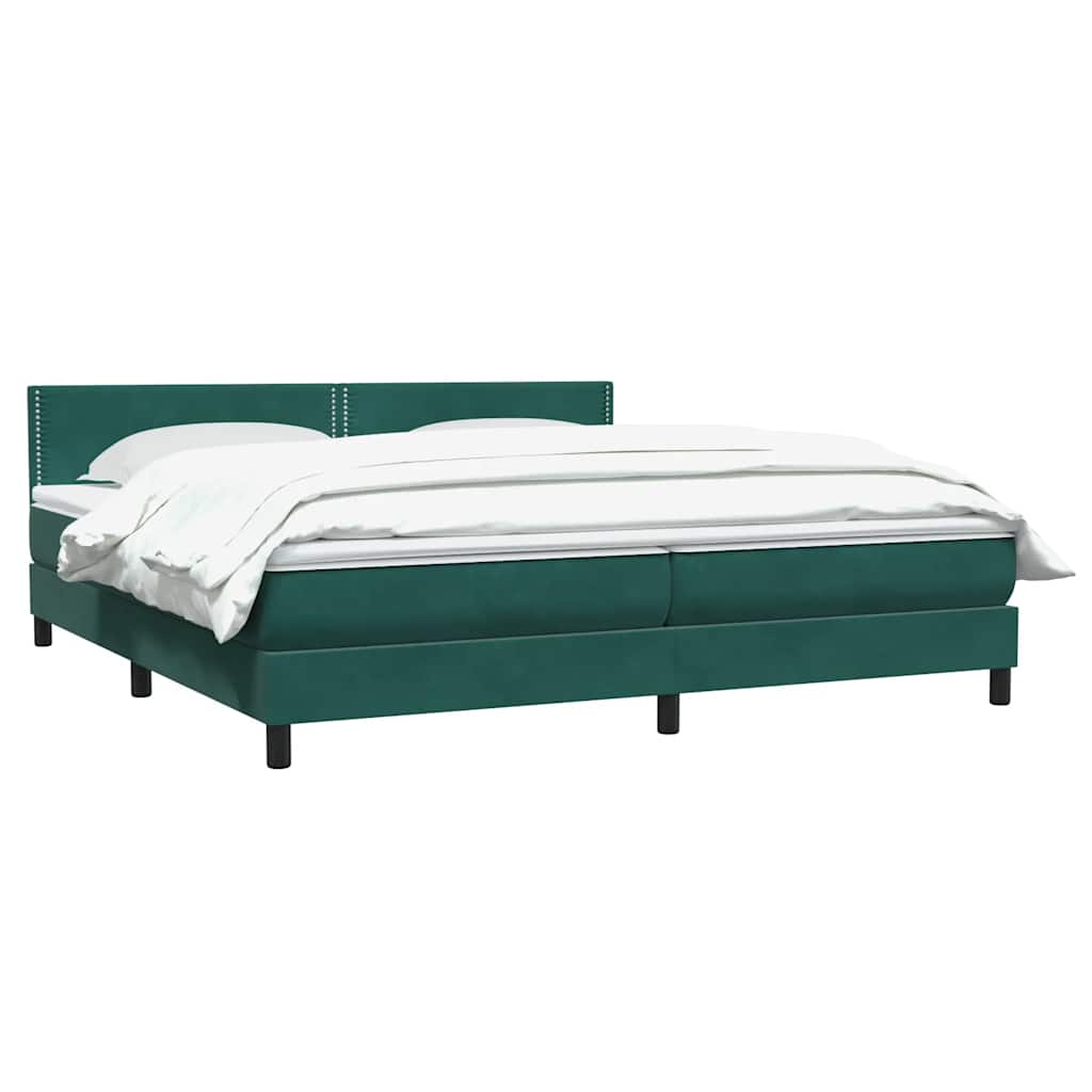 Box Spring Postel S Matrací Tmavě Zelená 180X220 Cm Samet