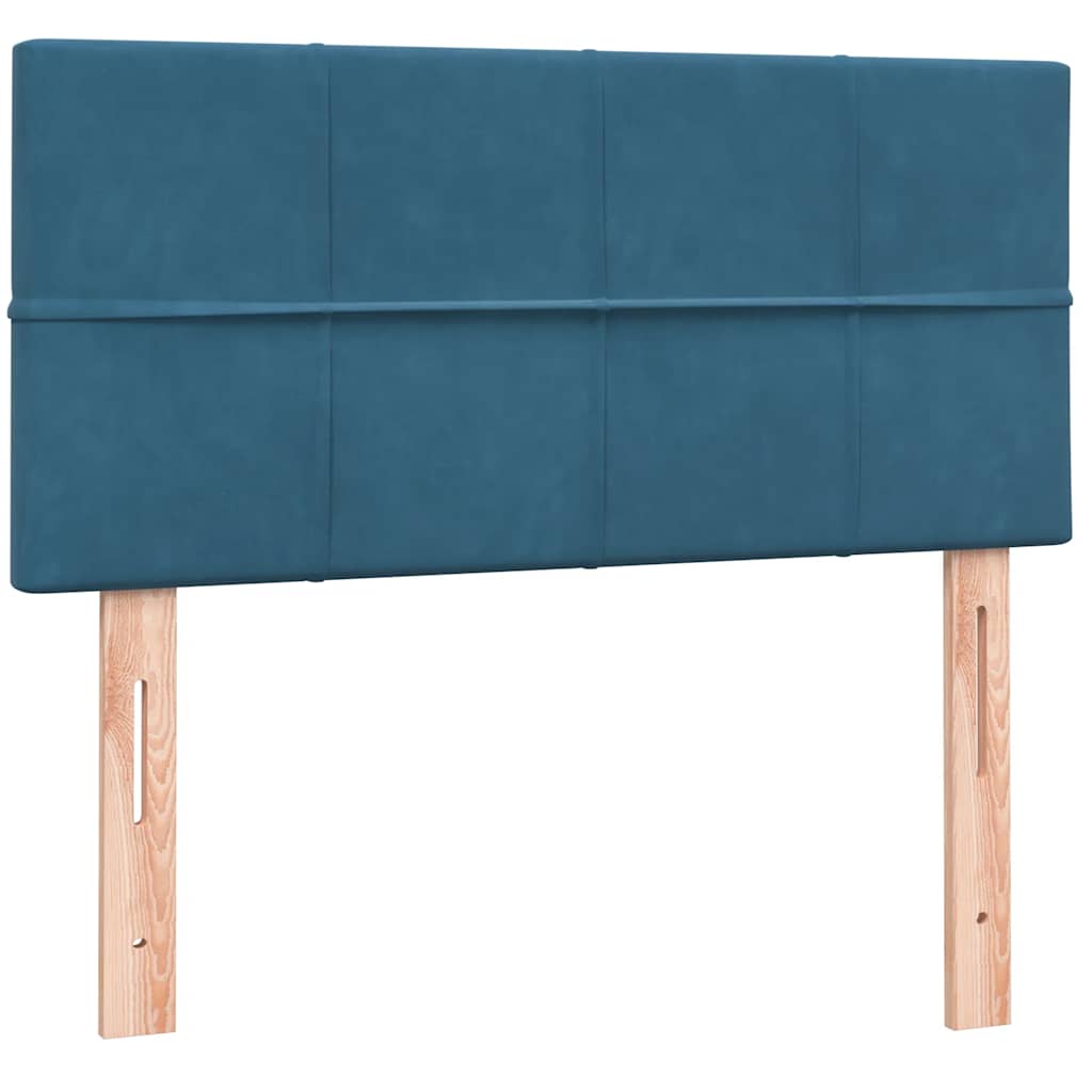 Box Spring Postel S Matrací Tmavě Modrá 80X210 Cm Samet