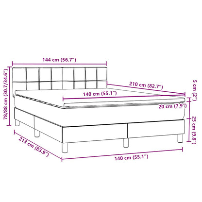 Box Spring Postel S Matrací Růžová 140X210 Cm Samet