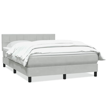 Box Spring Postel S Matrací Samet Světle Šedá
