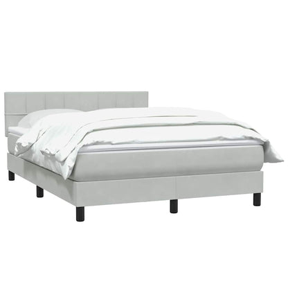 Box Spring Postel S Matrací Samet Světle Šedá