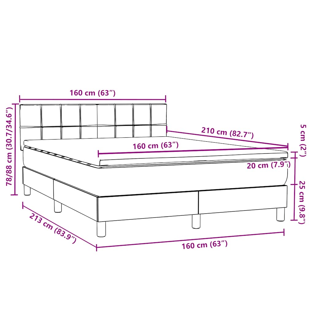Box Spring Postel S Matrací Samet Světle Šedá