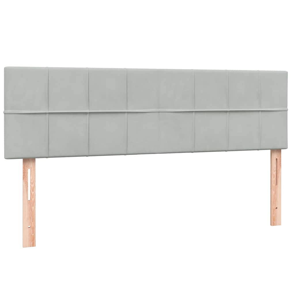 Box Spring Postel S Matrací Samet Světle Šedá