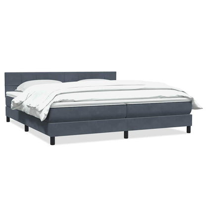 Box Spring Postel S Matrací Samet Tmavě Šedá